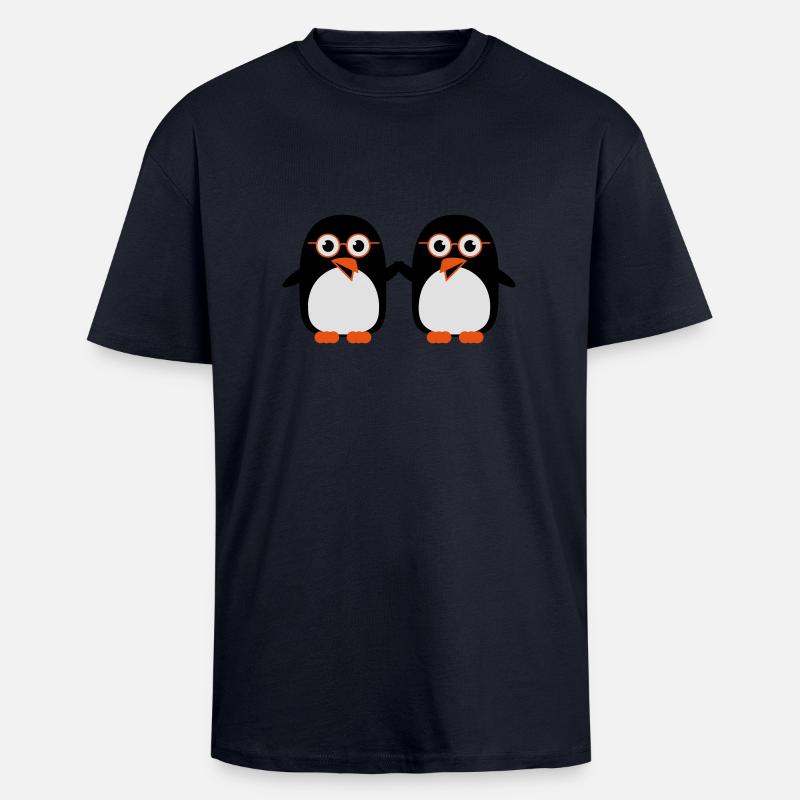 pinguine_geeks_c3 - Oversized Heavyweight Unisex T-Shirt - French Navy