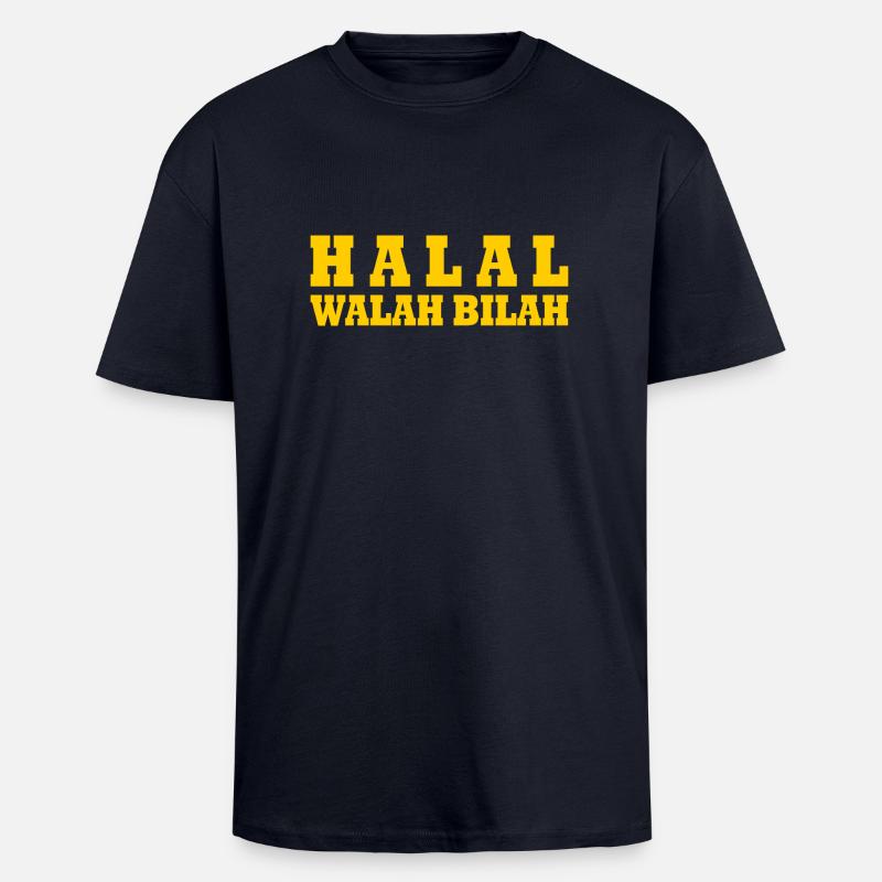 Halal walah bilah - Oversized Heavyweight Unisex T-Shirt - French Navy