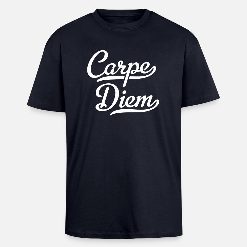 Carpe Diem - Oversized Heavyweight Unisex T-Shirt - French Navy