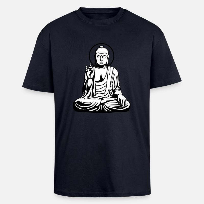 Young Buddha No.1_2c - Unisex Oversized Heavyweight T-shirt - french navy