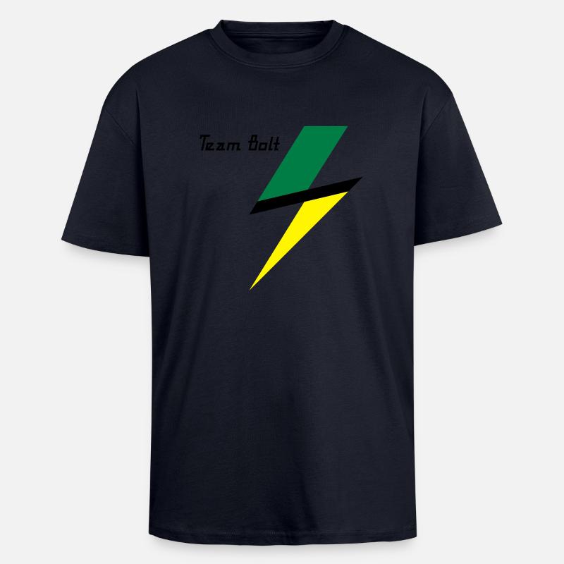Team Bolt - Oversized Heavyweight Unisex T-Shirt - French Navy
