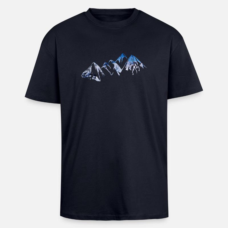 snowscape - T-shirt unisexe oversize épais - bleu marine