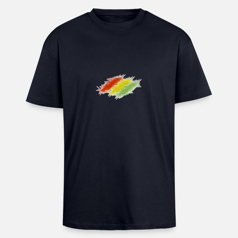 Rasta Scratches - Oversized Heavyweight Unisex T-Shirt - French Navy