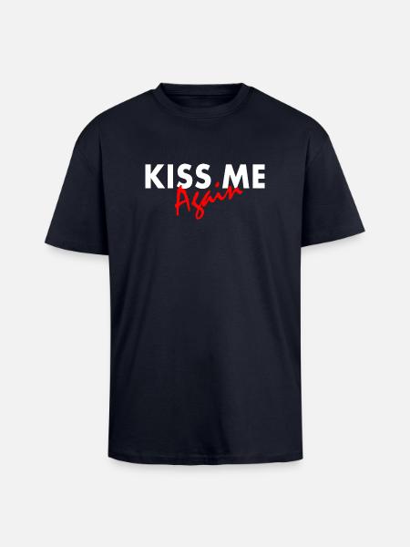 Kiss me again - Unisex Oversized Heavyweight T-shirt - french navy
