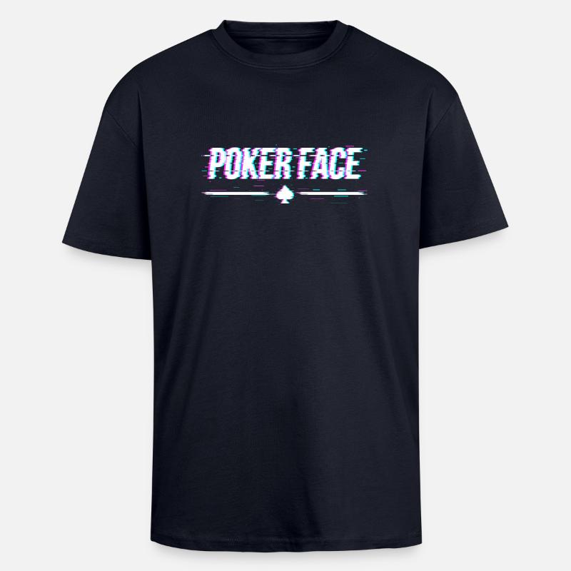 pokerface - T-shirt unisexe oversize épais - bleu marine
