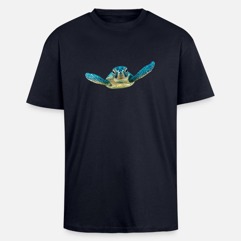 turtle schildkroete tiere animals10 - Oversized Heavyweight Unisex T-Shirt - French Navy
