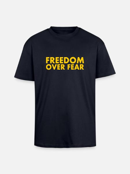 Freedom over fear - Unisex Oversized Heavyweight T-shirt - french navy