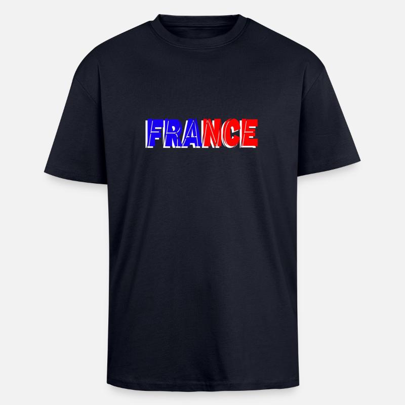 france - T-shirt unisexe oversize épais - bleu marine