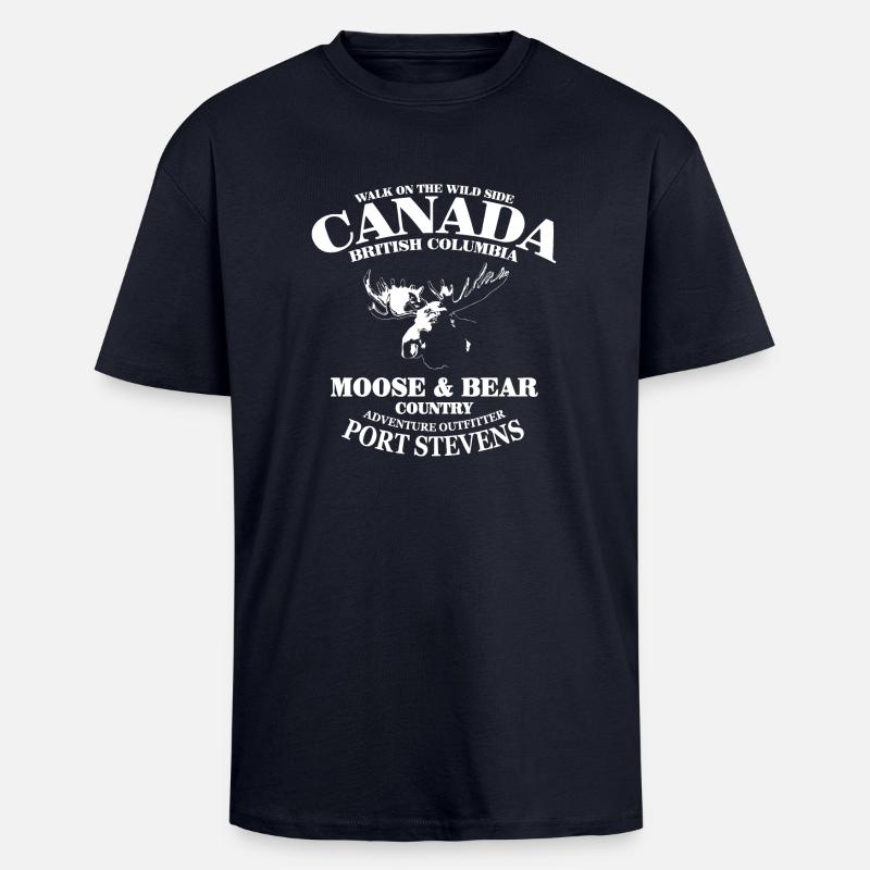 Moose - Canada - Oversized Heavyweight Unisex T-Shirt - French Navy