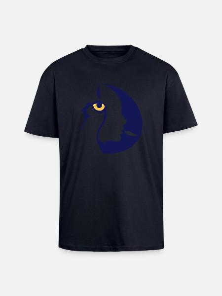 Chamane (œil droit) - T-shirt unisexe oversize épais - bleu marine