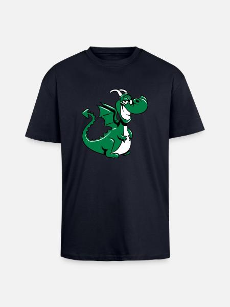 Drachen witzig süss - Oversized Heavyweight Unisex T-Shirt - French Navy