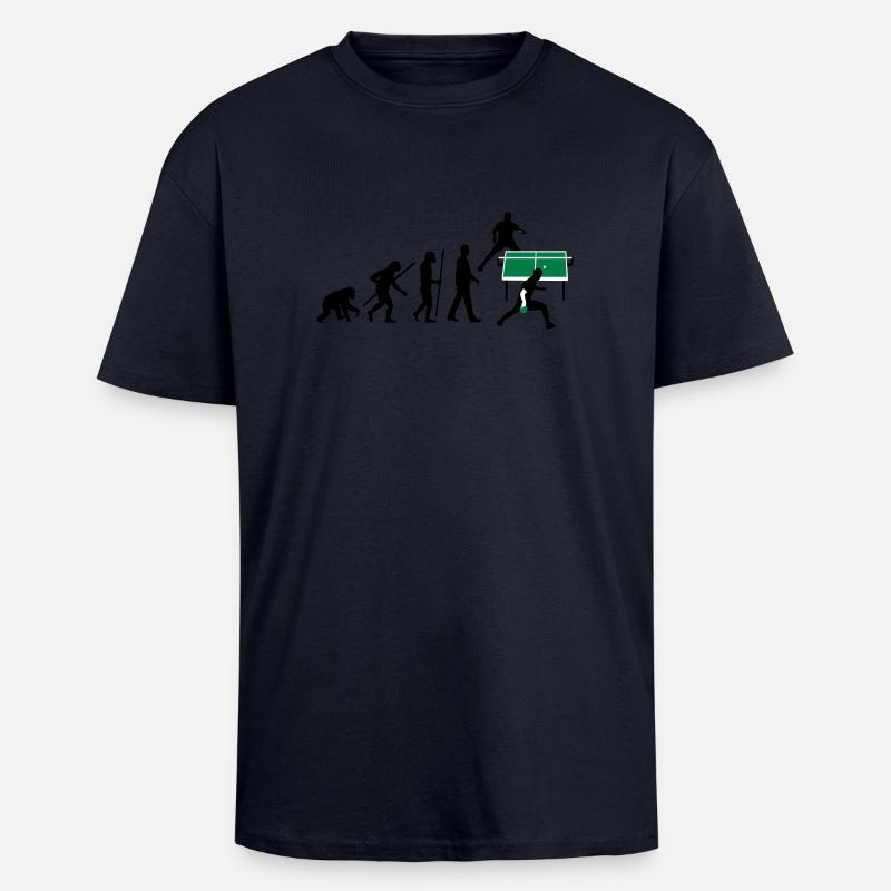 evolution_tischtennisspieler_112012_a_3c - Oversized Heavyweight Unisex T-Shirt - French Navy
