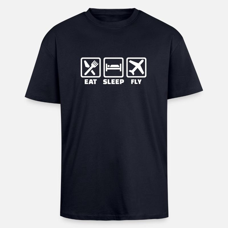 Flugzeug - Oversized Heavyweight Unisex T-Shirt - French Navy
