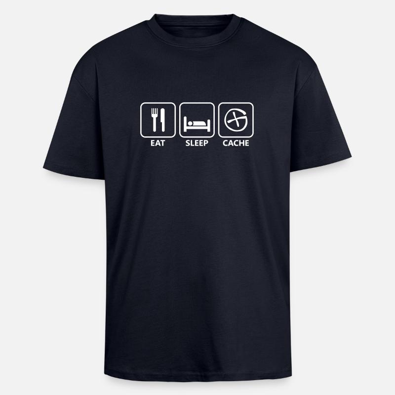 Geocaching - Oversized Heavyweight Unisex T-Shirt - French Navy