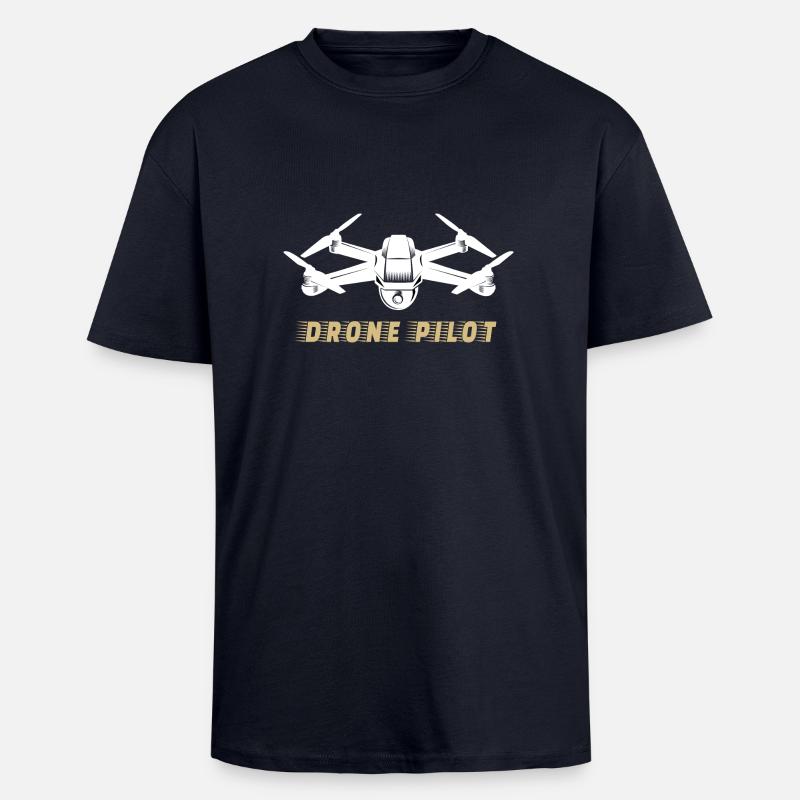 drone pilote Drone - T-shirt unisexe oversize épais - bleu marine
