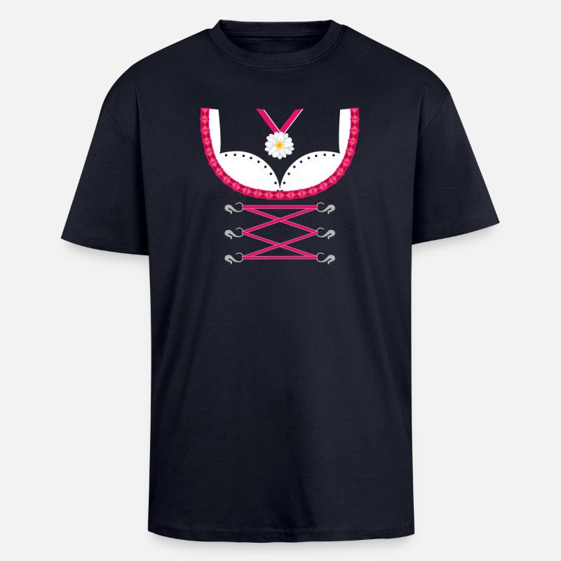 Dirndl Pink - Oversized Heavyweight Unisex T-Shirt - French Navy