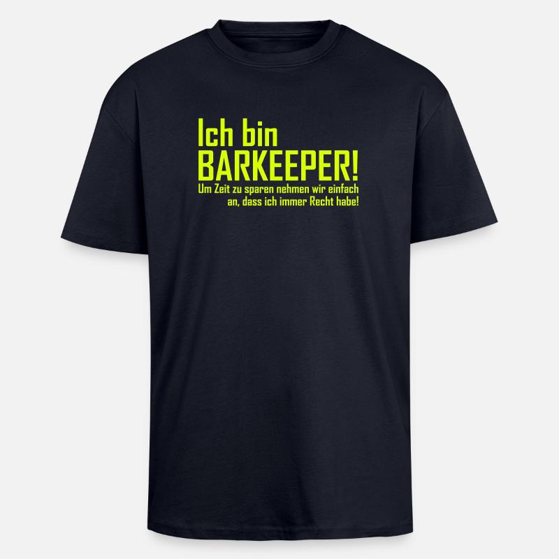 ich bin barkeeper - Oversized Heavyweight Unisex T-Shirt - French Navy