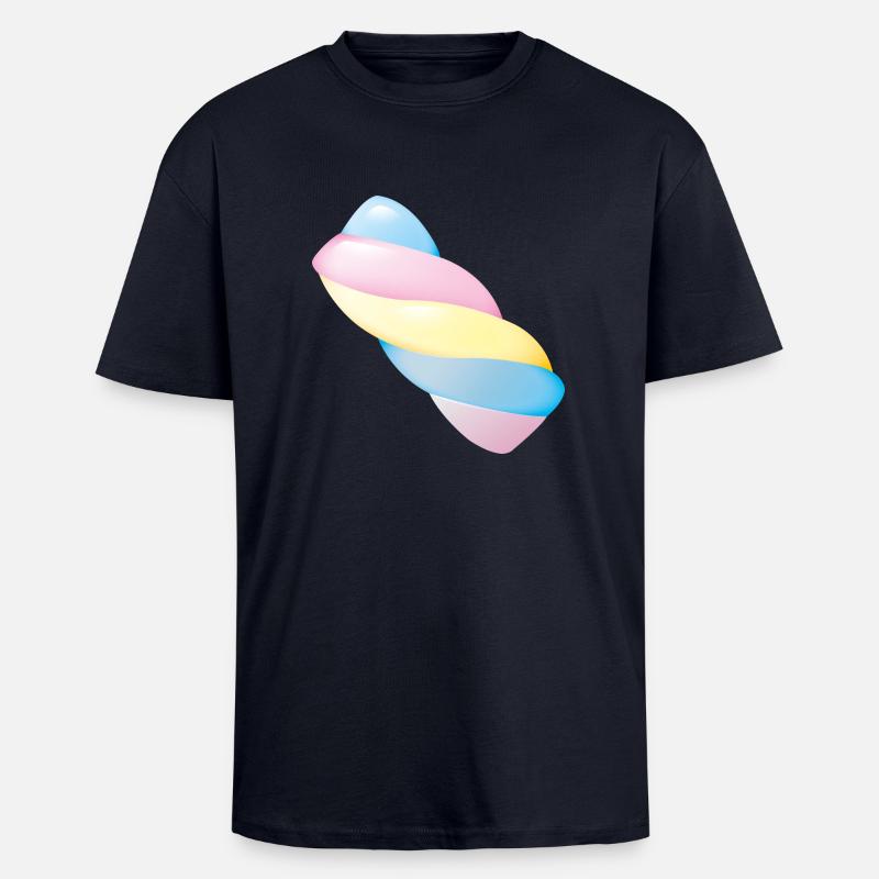 Smiley Marshmallow - Oversized Heavyweight Unisex T-Shirt - French Navy
