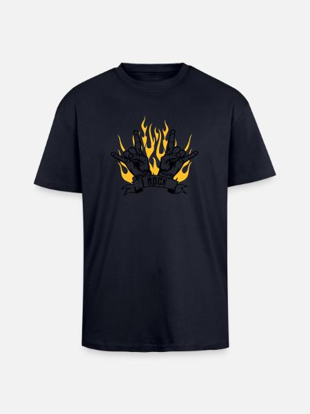 I ROCK - T-shirt unisexe oversize épais - bleu marine