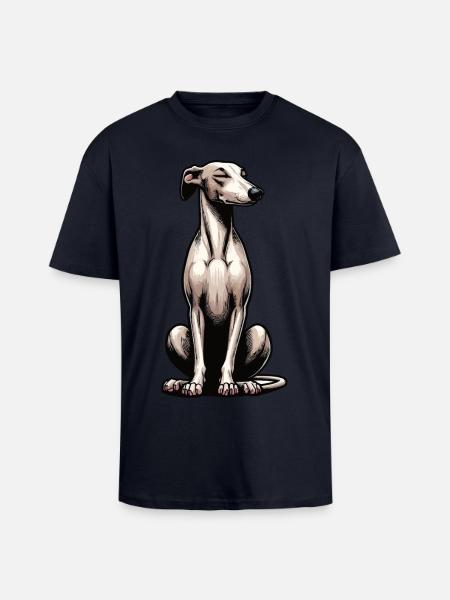 Whippet Windhund Whippets Windhundbesitzer - Oversized Heavyweight Unisex T-Shirt - French Navy