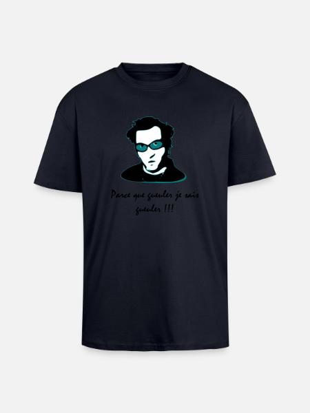 François l'embrouille - T-shirt unisexe oversize épais - bleu marine