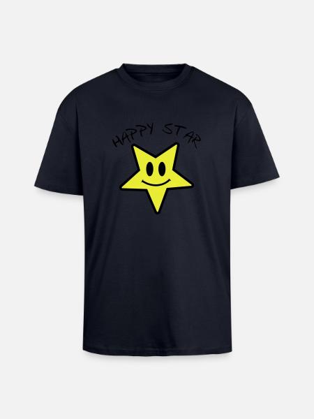 Happy star - Oversized Heavyweight Unisex T-Shirt - French Navy