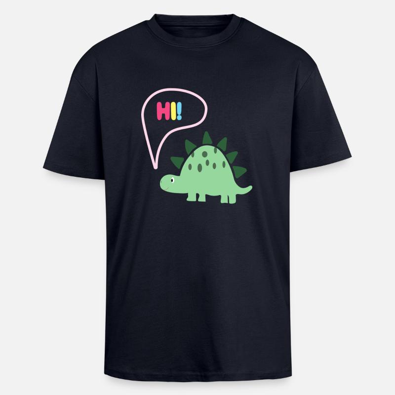Hi Dino - Geschenkidee - Kindermode - Oversized Heavyweight Unisex T-Shirt - French Navy