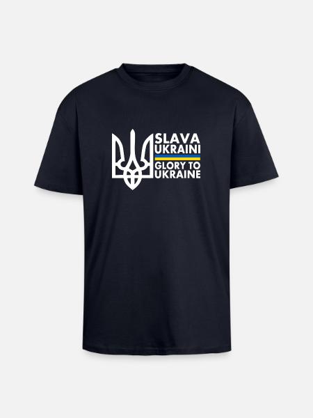 Slava ukraini - Unisex Oversized Heavyweight T-shirt - french navy