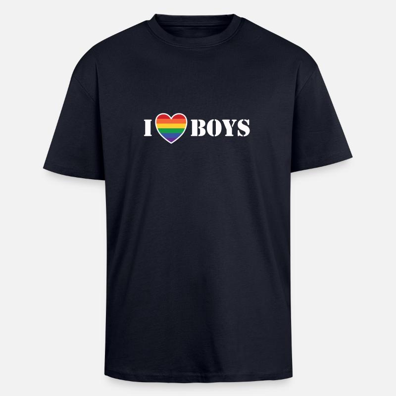 J'aime Boys 2 - T-shirt unisexe oversize épais - bleu marine
