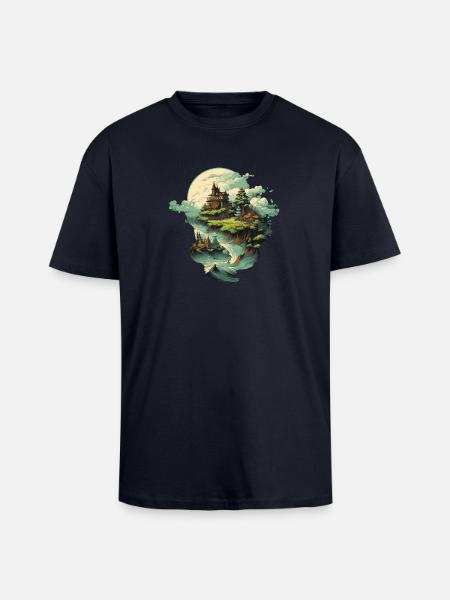 Landscape - Unisex Oversized Heavyweight T-shirt - french navy