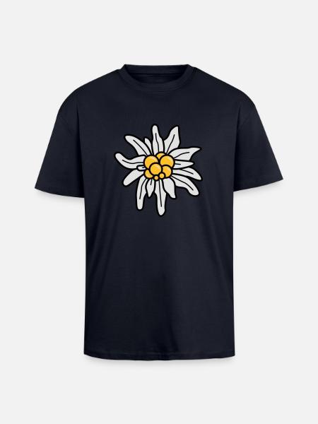 Edelweiss - Oversized Heavyweight Unisex T-Shirt - French Navy