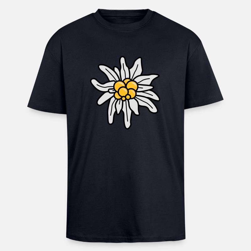 Edelweiss - Oversized Heavyweight Unisex T-Shirt - French Navy