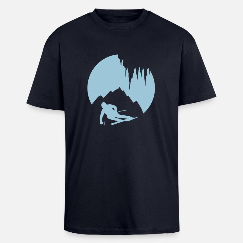 ICICLE SKI - Maglietta oversize spessa - blu navy