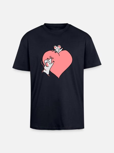 großes Herz - Oversized Heavyweight Unisex T-Shirt - French Navy