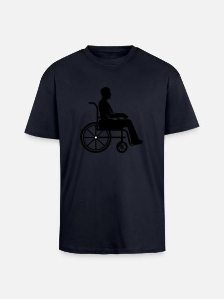 Wheelchair Man - Unisex Oversized Heavyweight T-shirt - french navy