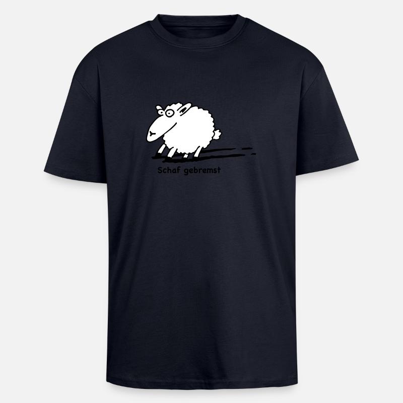 schaf_gebremst - T-shirt unisexe oversize épais - bleu marine
