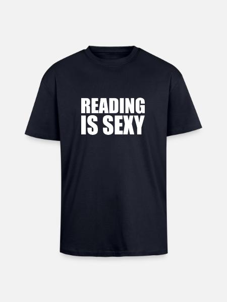 Reading is sexy - Oversized Heavyweight Unisex T-Shirt - French Navy