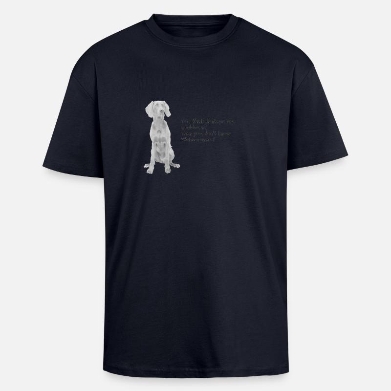 Weimaraner - T-shirt unisexe oversize épais - bleu marine