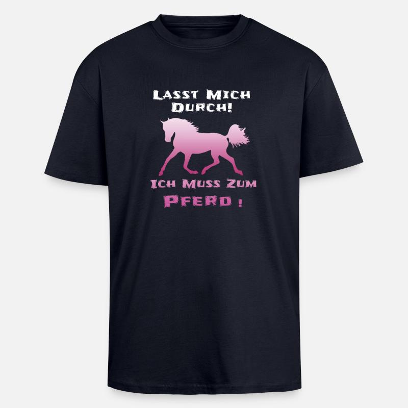 Pferde Lustiger Spruch - Oversized Heavyweight Unisex T-Shirt - French Navy