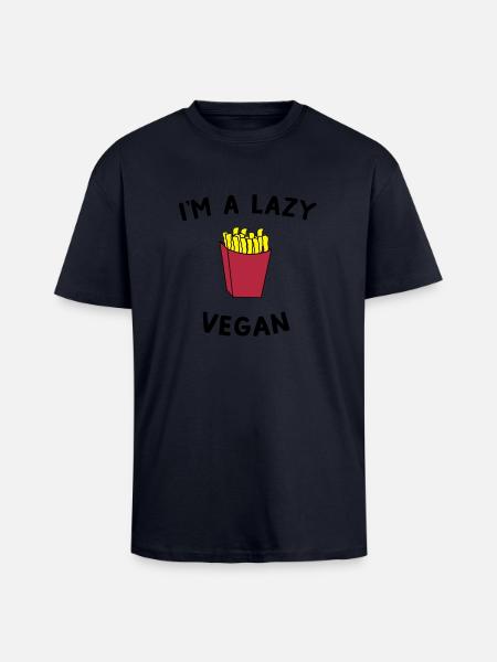 I'm A Lazy Vegan - Unisex Oversized Heavyweight T-shirt - french navy