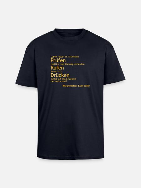 Reanimation_in_3Schritten - Oversized Heavyweight Unisex T-Shirt - French Navy