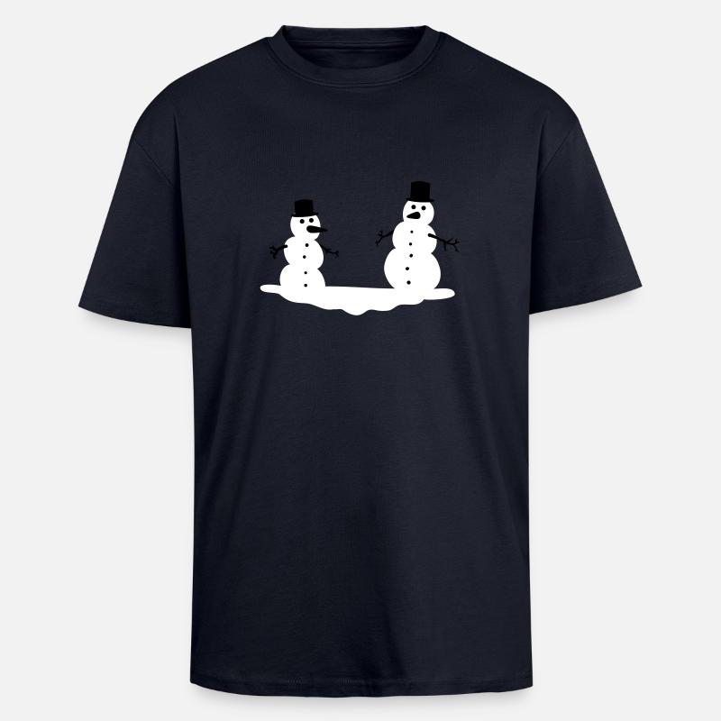 Schneemänner - Oversized Heavyweight Unisex T-Shirt - French Navy