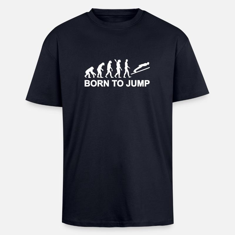 Evolution Ski-jumping - Unisex Oversized Heavyweight T-shirt - french navy