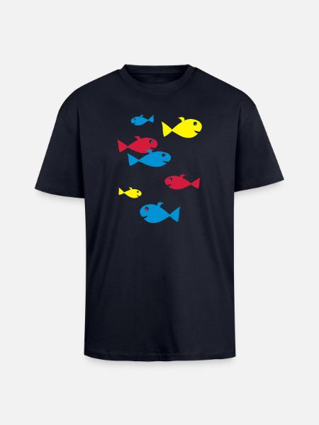 fisch vector - Unisex Oversized Heavyweight T-shirt - french navy