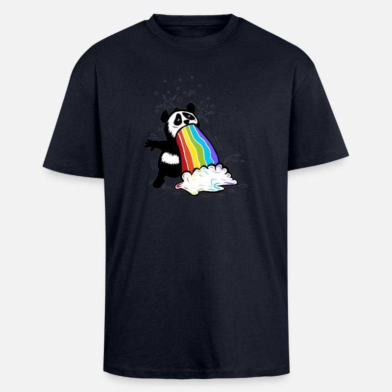 Panda_kotzt - Oversized Heavyweight Unisex T-Shirt - French Navy