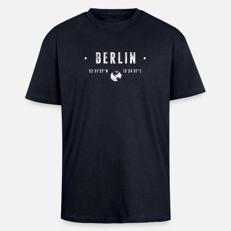 Berlin - Oversized Heavyweight Unisex T-Shirt - French Navy