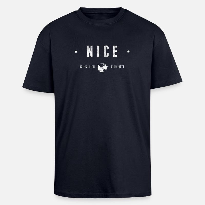 Nice - Oversized Heavyweight Unisex T-Shirt - French Navy