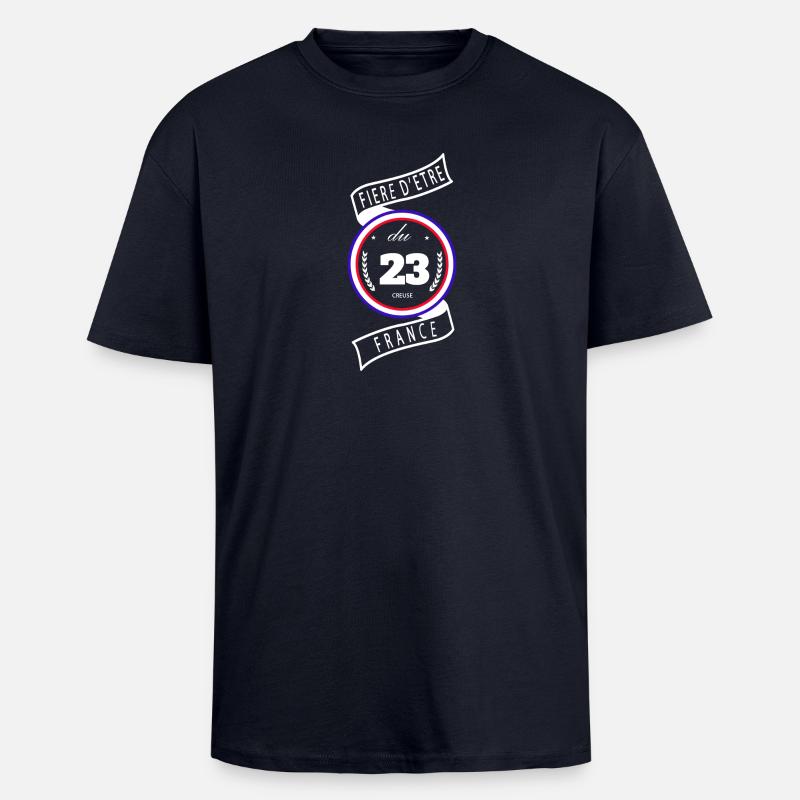 Fière d'être du 23 - T-shirt unisexe oversize épais - bleu marine