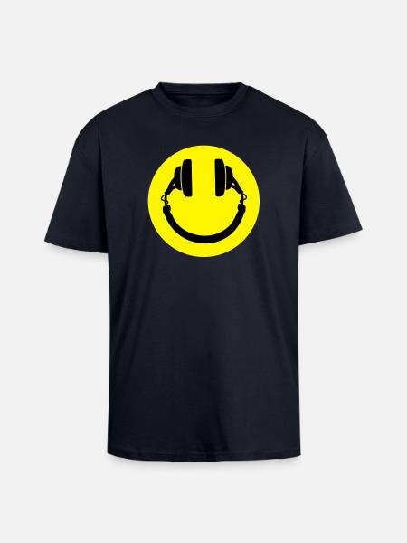 Kopfhörer smiley - Oversized Heavyweight Unisex T-Shirt - French Navy