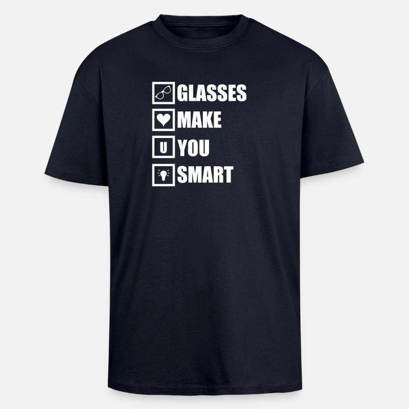 Glasses make you smart - Unisex Oversized Heavyweight T-shirt - french navy
